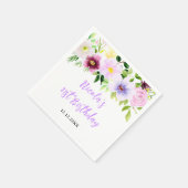 Serviette En Papier Spring Purple Floral Birthday (Coin)