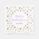 Serviette En Papier Spring Purple Floral Bridal Shower (Devant)