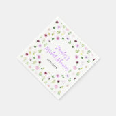 Serviette En Papier Spring Purple Floral Bridal Shower (Coin)