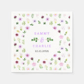 Serviette En Papier Spring Purple Floral Wedding (Devant)