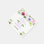 Serviette En Papier Spring Purple Flowers with Foliage (Coin)