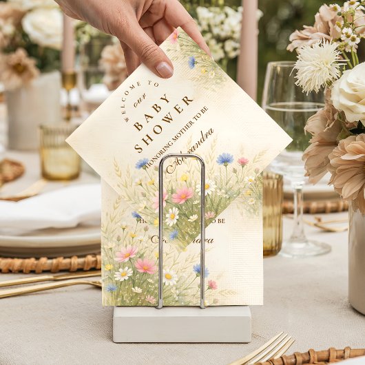 Serviette En Papier Spring Wildflower Meadow Baby Shower