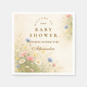 Serviette En Papier Spring Wildflower Meadow Baby Shower (Devant)