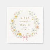 Serviette En Papier Spring Wildflower Meadow Garden Wedding (Devant)
