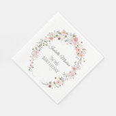 Serviette En Papier Spring Wildflowers Purple Pink 50th Birthday  (Coin)