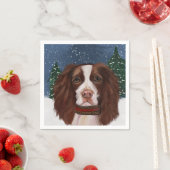 SERVIETTE EN PAPIER SPRINGER SPANIEL ANGLAIS         (En situation)