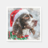 Serviette En Papier Springer Spaniel chien Noël Fête (Devant)