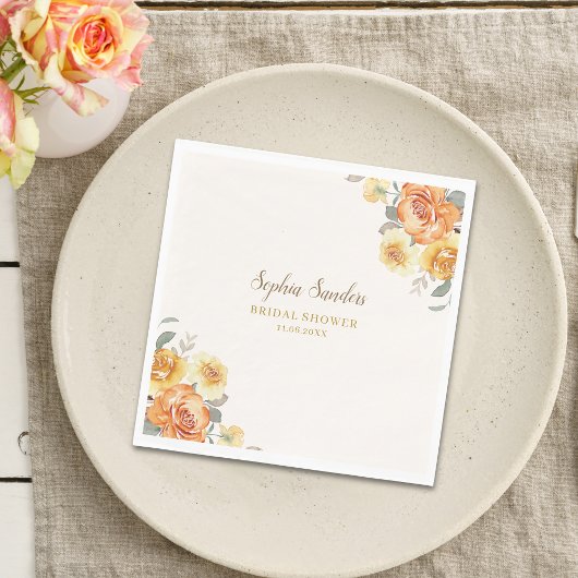 Serviette En Papier Springtime Bridal Shower Featuring Orange Blossoms