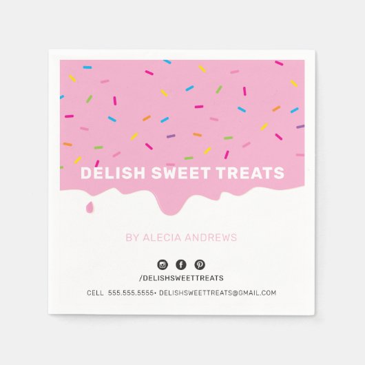 Serviette En Papier SPRINKLES moderne mignon goutte à gouttes de glaça (Devant)