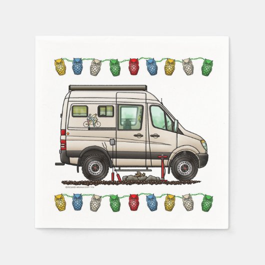 Serviette En Papier Sprinter Camper Van RV heureux camper (Devant)