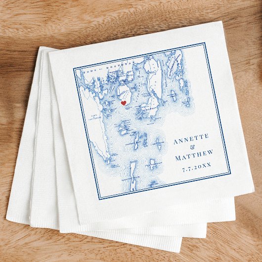 Serviette En Papier Spruce Point Inn Boothbay Harbour Maine Map Mariag