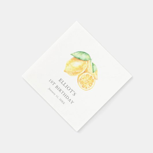 Serviette En Papier Squeeze Citrus Citrus Baby First Birthday Welcome (Coin)