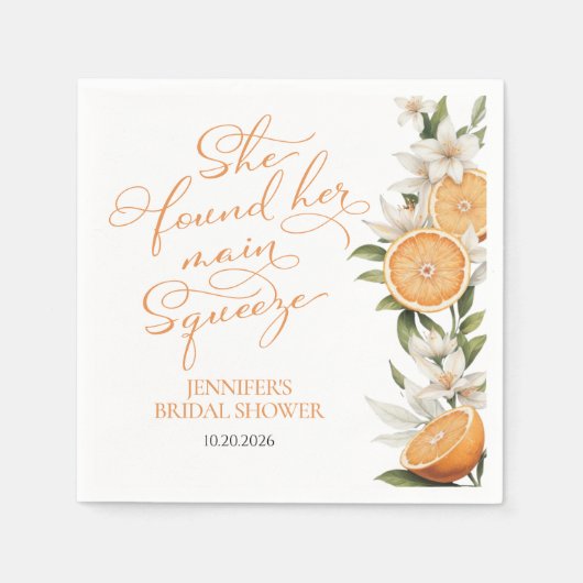 Serviette En Papier Squeeze | Fête des mariées méditerranéenne au citr (Devant)