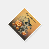 Serviette En Papier Squelette Citrouille Halloween Naples (Coin)