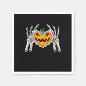 Serviette En Papier Squelette Coeur main Signale Costume os (Devant)