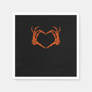 Serviette En Papier Squelette Coeur main signe costume Halloween Desig