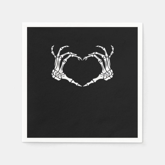 Serviette En Papier Squelette Coeur main Signer Costume Drôle Hallowee (Devant)