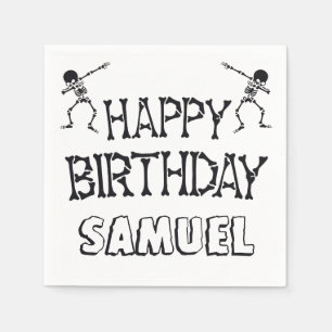 Serviette En Papier Squelette Dabbing Halloween Joyeux Anniversaire Fê