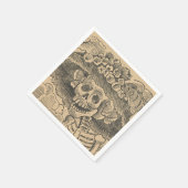 Serviette En Papier Squelette Dapper (Calavera Catrina) (Crâne Élégant (Coin)