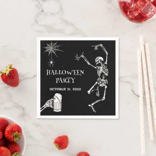 Serviette En Papier Squelette de la partie d'Halloween (En situation)