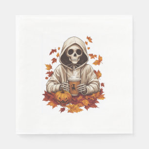 Serviette En Papier Squelette d'épice Citrouille d'Halloween