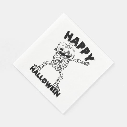 Serviette En Papier Squelette d'Halloween avec Citrouille - Bonne Hall (Coin)