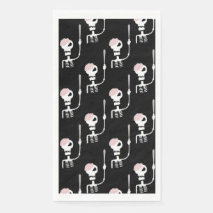 Serviette En Papier squelette d'Halloween avec une épée