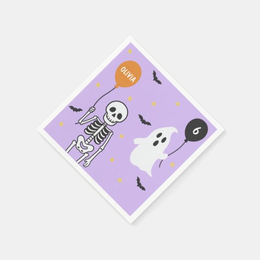 Serviette En Papier Squelette éffrayant et Fête d'anniversaire (Coin)