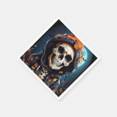 Serviette En Papier Squelette grimaçant Halloween (Coin)