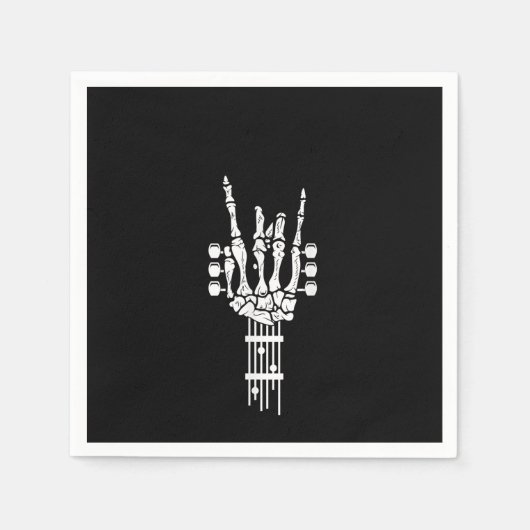 Serviette En Papier Squelette Guitar Music Lover (Devant)