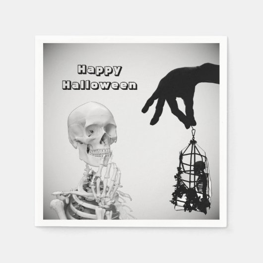 Serviette En Papier Squelette main Halloween Papier Napkin (Devant)