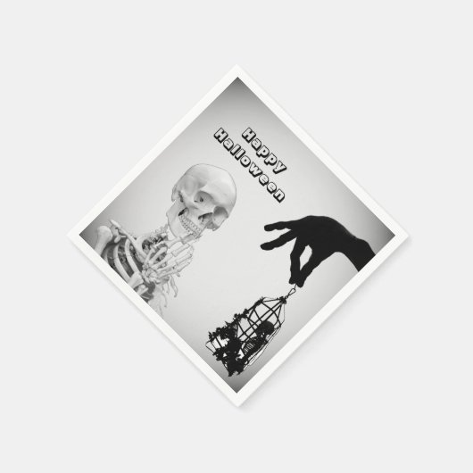 Serviette En Papier Squelette main Halloween Papier Napkin (Coin)