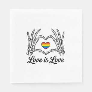 Serviette En Papier Squelette Mains Arc-en-ciel Cœur Amour Est Amour C