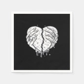 Serviette En Papier Squelette Mains Coeur - Coeur gothique Classique (Devant)
