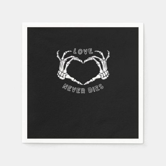 Serviette En Papier Squelette Mains Coeur Drôle & Classique (Devant)