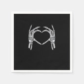 Serviette En Papier Squelette Mains Coeur Signer Retro Costume Hallowe (Devant)