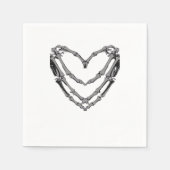 Serviette En Papier Squelette Mains Coeur Signer Retro Costume Hallowe (Devant)