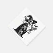 Serviette En Papier Squelette noir et blanc Halloween Cocktail Party (Coin)