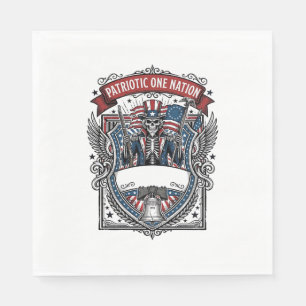 Serviette En Papier Squelette oncle Sam patriotique sombre Squelette p