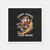 Serviette En Papier squelette-père Noël-snowboard-neige-hiver-ti (Devant)