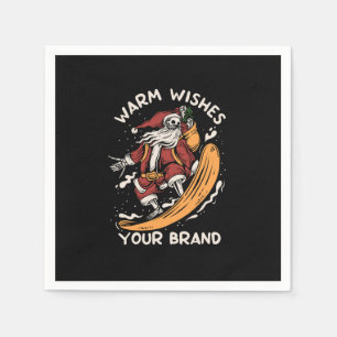 Serviette En Papier squelette-père Noël-snowboard-neige-hiver-ti