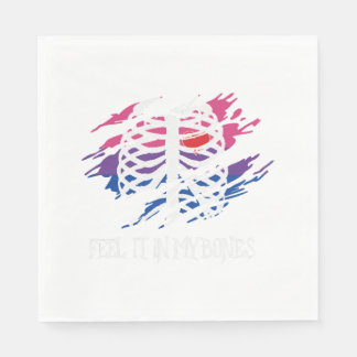 Serviette En Papier Squelette sur Drapeau Bisexuel Couleurs Arrière -