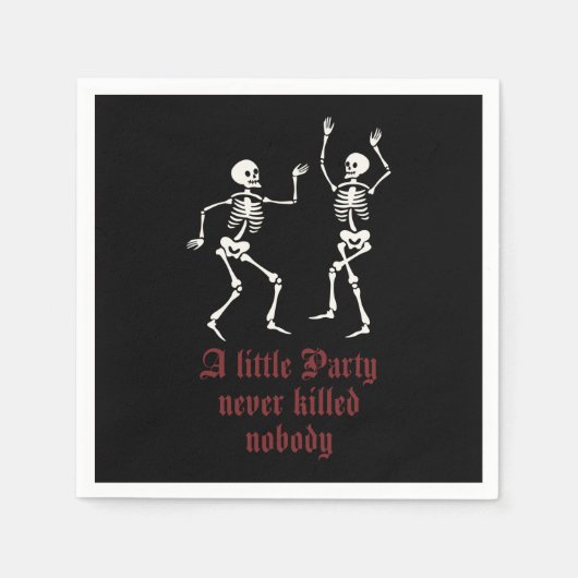 Serviette En Papier Squelettes d'Halloween contemporains (Devant)