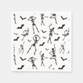 Serviette En Papier Squelettes d'Halloween et chauves-souris imprimer  (Devant)