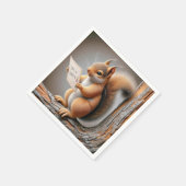 Serviette En Papier Squirrel Lecture d'un Invitation de fête d'anniver (Coin)