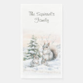 Serviette En Papier Squirrels in Winter Snow  (Devant)