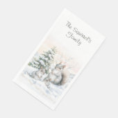 Serviette En Papier Squirrels in Winter Snow  (Coin)