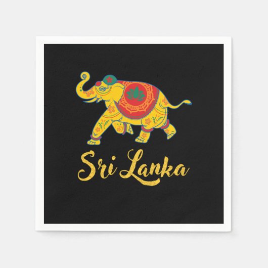 Serviette En Papier Sri Lanka Elephant India Cadeau Abstrait (Devant)