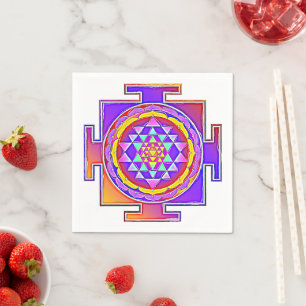 Serviette En Papier Sri Yantra - Symbole hindouiste Design 1
