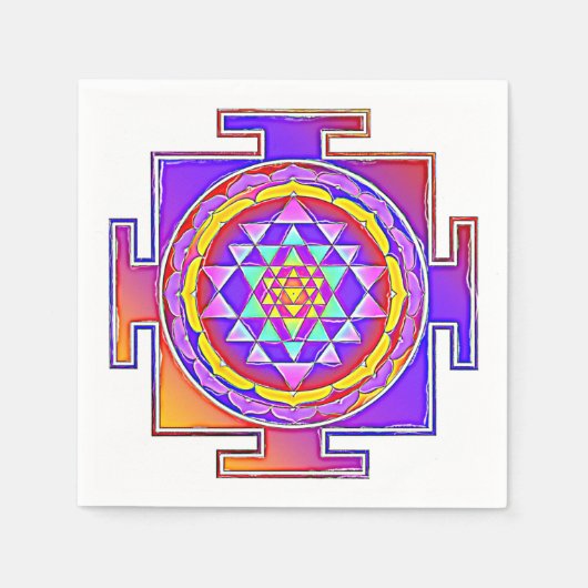 Serviette En Papier Sri Yantra - Symbole hindouiste Design 1 (Devant)